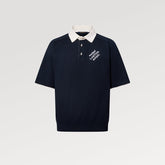 LV 刺繍入りコットン混紡半袖ポロシャツ