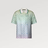 LV ダミエ グラディエント プリントシルクポロシャツ