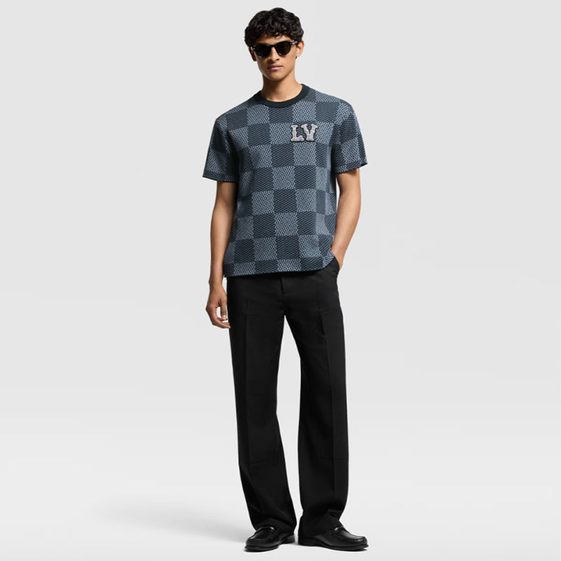 LV ダミエショートスリーブクルーネックウィズLVストラスパッチ