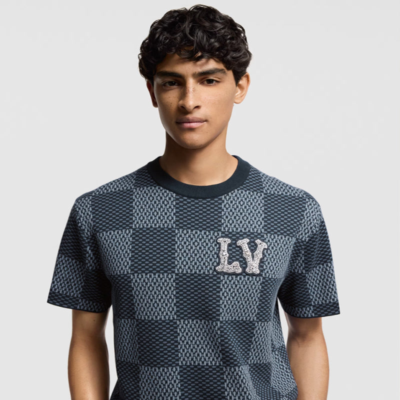 LV ダミエショートスリーブクルーネックウィズLVストラスパッチ