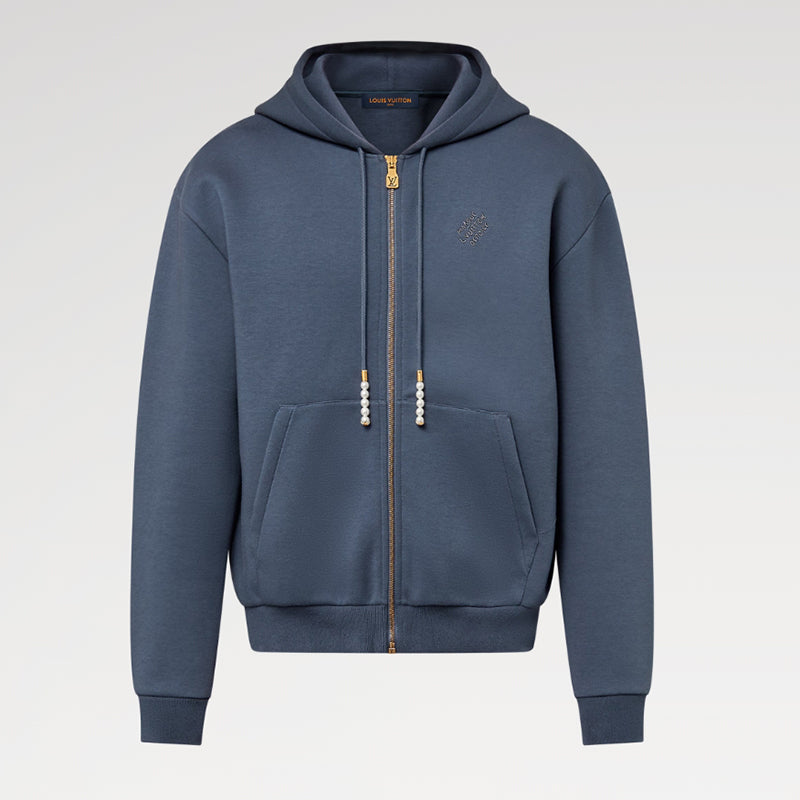 LV エンブロイダードジャージージップスルーフーディ