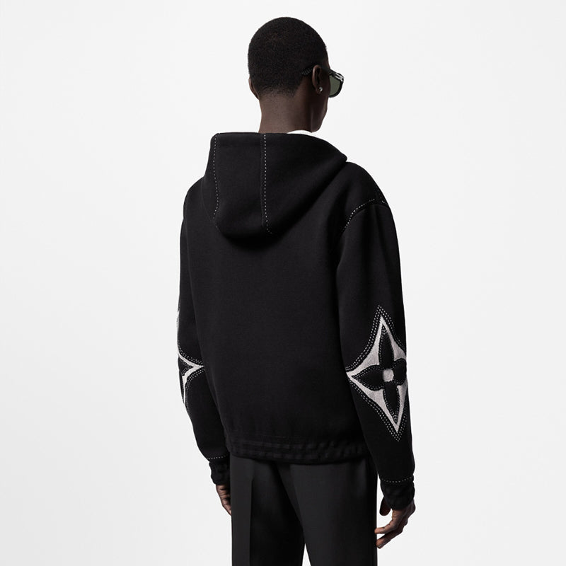 LV インターシャ ジップアップ コットン パーカー