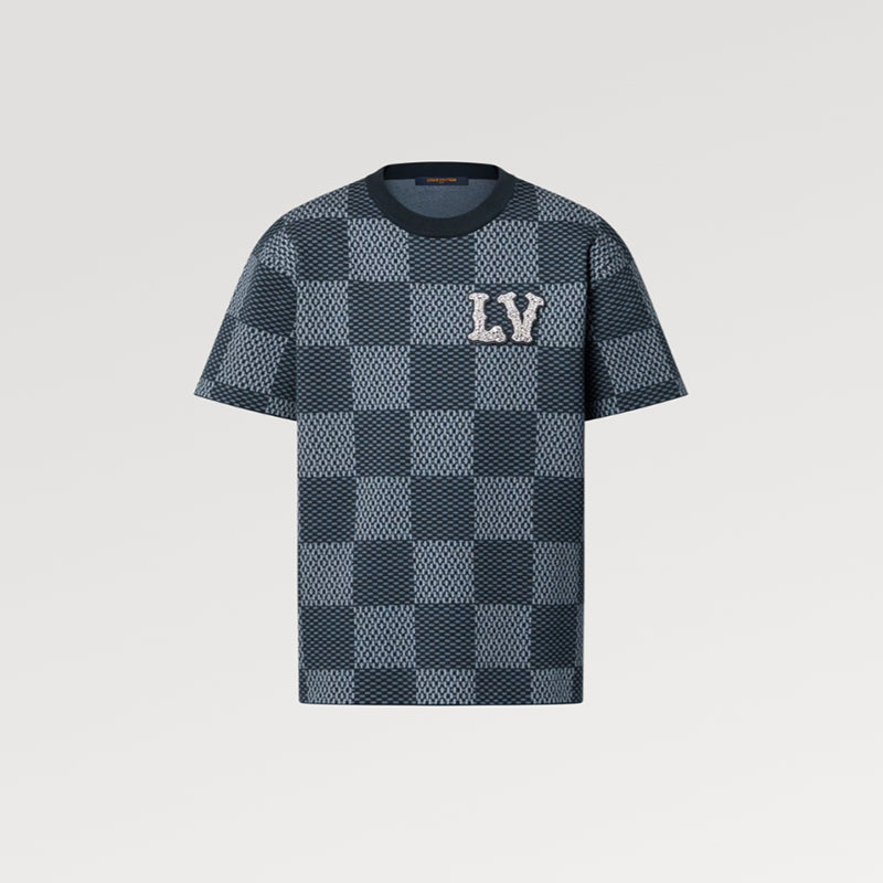 LV ダミエショートスリーブクルーネックウィズLVストラスパッチ